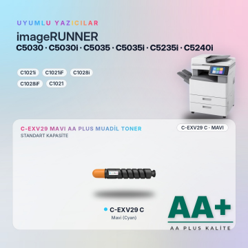 Canon C-EXV29 Mavi Muadil Toner AA Plus / iR-ADV C5030 / C5035 / C5235i / C5240i