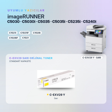 Canon C-EXV29 / iR-ADV C5030 / C5035 / C5235i / C5240i Sarı Orjinal Toner