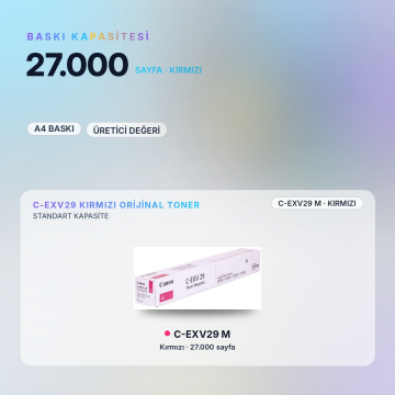 Canon C-EXV29 / iR-ADV C5030 / C5035 / C5235i / C5240i Kırmızı Orjinal Toner