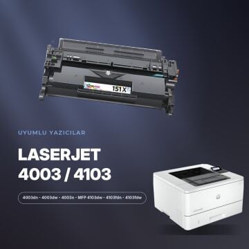 Hp 151X W1510X Muadil Toner - Çipli / 4003dn / 4003dw / 4003n / MFP 4103 / 4103fdn