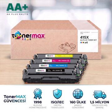 Hp 415X CMYK Muadil Toner Seti AA Plus / Color LaserJet Pro M454 / M479 · Enterprise M455 / M480 / W2030X / W2031X / W2032X / W2033X