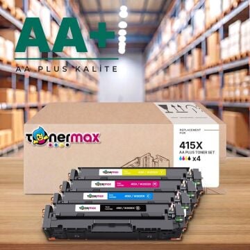 Hp 415X CMYK Muadil Toner Seti AA Plus / Color LaserJet Pro M454 / M479 · Enterprise M455 / M480 / W2030X / W2031X / W2032X / W2033X