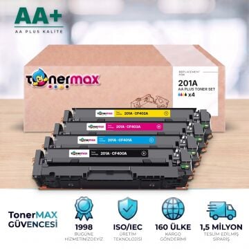Hp 201A CMYK Muadil Toner Seti AA Plus / Color LaserJet Pro M252 / M274 / M277 / CF400A / CF401A / CF402A / CF403A