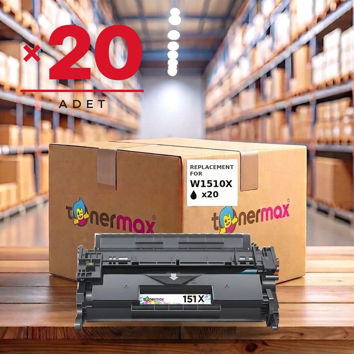 TonerMAX® W1510X Muadil Toner — 20'li Paket