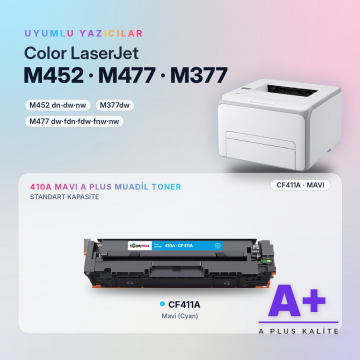 Hp 410A CF411A Mavi Muadil Toner A Plus / Color LaserJet Pro M452 / M477 / M377