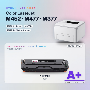 Hp 410X CF410X Siyah Muadil Toner A Plus / Color LaserJet Pro M452 / M477 / M377