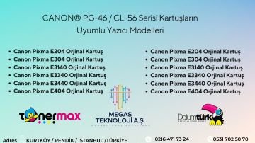 Canon PG-46 Pixma E404/E414/E464/E484 Siyah Kartuş