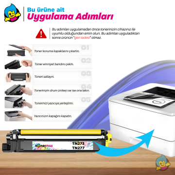 Brother TN273 / TN277 Sarı Muadil Toneri / HL-L3210 / L3230 / L3270 / L3290 / MFC-L3710 / L3750 / L3770