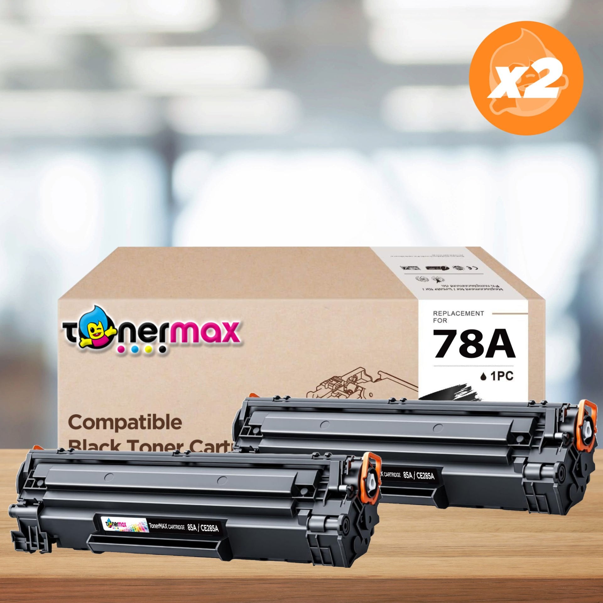 TonerMAX® CE278A Muadil Toner — İkili Paket