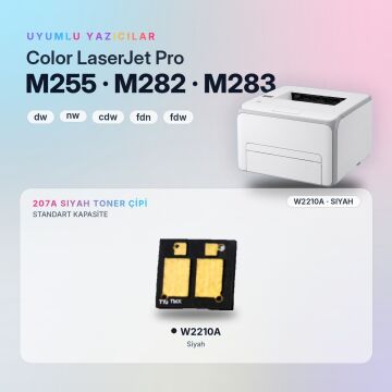 Hp 207A W2210A / Color LaserJet Pro M255 / M282 / M283 Siyah Çip