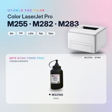 Hp 207X W2210X Toner Tozu Siyah 150GR / Color LaserJet Pro M255 / M282 / M283