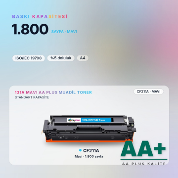 Hp 131A CF211A Mavi Muadil Toner AA Plus / LaserJet Pro 200 M251 / M276