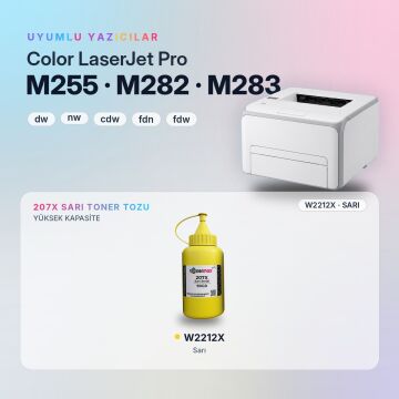 Hp 207X W2212X Toner Tozu Sarı 90GR / Color LaserJet Pro M255 / M282 / M283