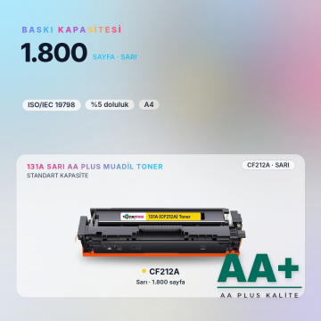 Hp 131A CF212A Sarı Muadil Toner AA Plus / LaserJet Pro 200 M251 / M276