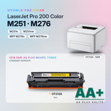 Hp 131A CF212A Sarı Muadil Toner AA Plus / LaserJet Pro 200 M251 / M276