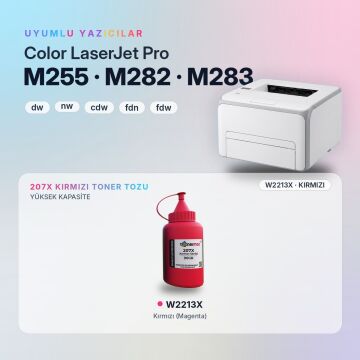 Hp 207X W2213X Toner Tozu Kırmızı 90GR / Color LaserJet Pro M255 / M282 / M283