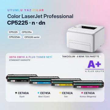 HP 307A Muadil Toner Set- A Plus  / CP5220 / CP5225 / CE740A