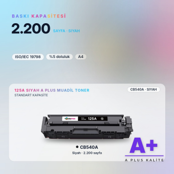 Hp 125A CB540A Siyah Muadil Toner A Plus / Color LaserJet CP1215 / CP1515 / CM1312