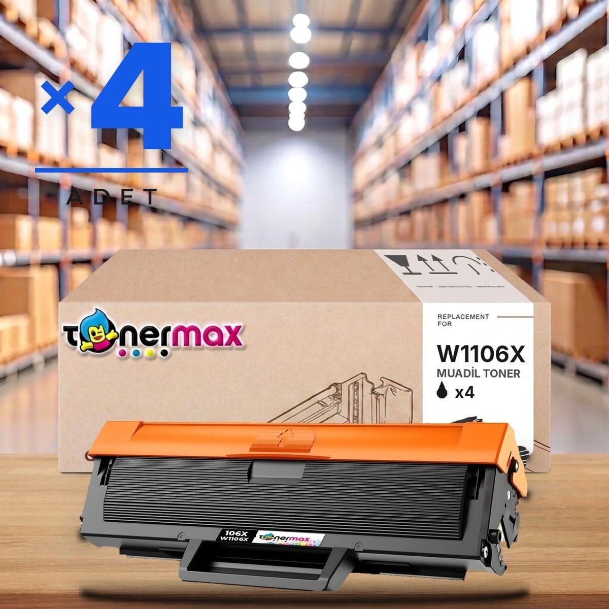 Hp 106X W1106X Muadil Toner - Çipli ( Yüksek Kapasite ) 4'lü Paket / 107A / 107W / MFP 135W / MFP 137fnw