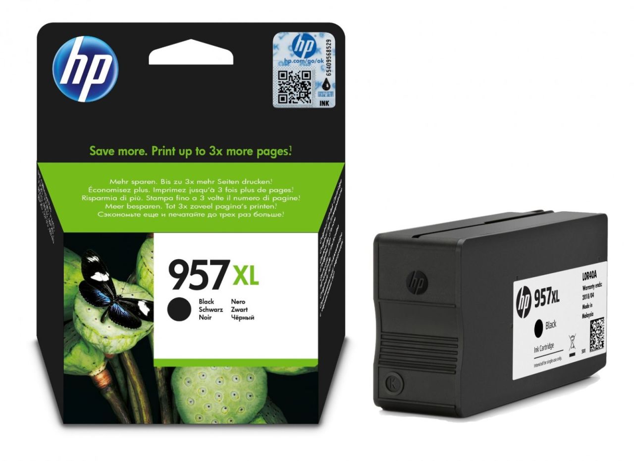 HP 957XL L0R40AE Siyah Orjinal Kartuş / Officejet Pro 8210 / 8218 / 8710 / 8715 / 8720 / 8725