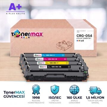 Canon CRG-054 CMYK Muadil Toner Seti A Plus / LBP621Cw / LBP623Cdw / MF641Cw / MF643Cdw / MF645Cx