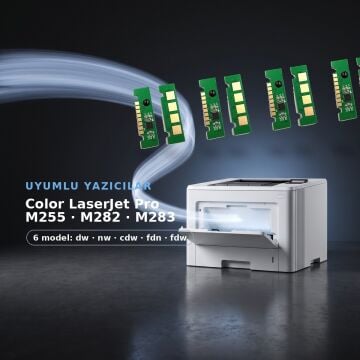 Hp 207A W2210A / W2211A / W2212A / W2213A CMYK Set Çip / Color LaserJet Pro M255 / M282 / M283