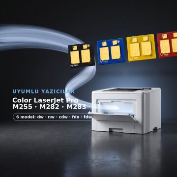 Hp 207X W2210X / W2211X / W2212X / W2213X CMYK Set Çip / Color LaserJet Pro M255 / M282 / M283