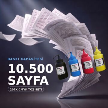 Hp 207X Toner Tozu Takım / Color LaserJet Pro M255 / M282 / M283 / W2210X / W2211X / W2212X / W2213X