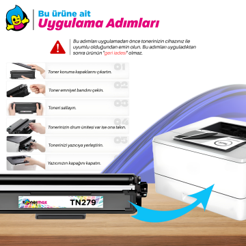 Brother TN-279XL Muadil Toner Mavi- Çipli / DCP-L3560CDW / HL-L3280CDW / MFC-L3270CDW / L3760CDW / L8390CDW