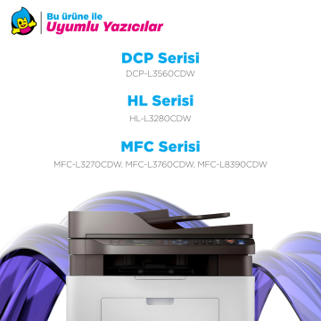 Brother TN-279XL Muadil Toner Mavi- Çipli / DCP-L3560CDW / HL-L3280CDW / MFC-L3270CDW / L3760CDW / L8390CDW