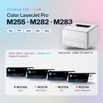 Hp 207A Orjinal Toner Set Avantaj Paket / Color LaserJet Pro M255 / M282 / M283 / W2210A / W2211A / W2212A / W2213A