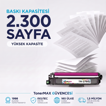 Brother TN-279XL Muadil Toner Kırmızı- Çipli / DCP-L3560CDW / HL-L3280CDW / MFC- L3760CDW / L8390CDW