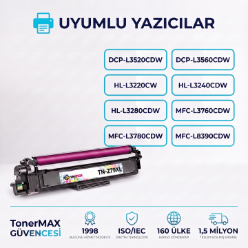 Brother TN-279XL Muadil Toner Kırmızı- Çipli / DCP-L3560CDW / HL-L3280CDW / MFC- L3760CDW / L8390CDW