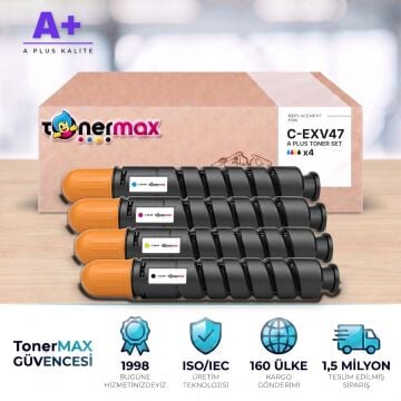 Canon C-EXV47 CMYK Muadil Toner Seti A Plus / iR-ADV C250 / C255 / C350 / C351 / C355