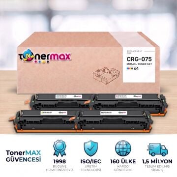 Canon CRG-075 CMYK Muadil Toner Seti - Çipli / LBP646Cdw / LBP647Cdw / MF664Cdw / MF667Cdw / MF662Cdw / MF663Cdw / MF665Cdw