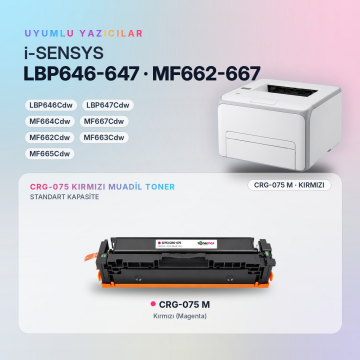 Canon CRG-075 Kırmızı Muadil Toner - Çipli / LBP646Cdw / LBP647Cdw / MF664Cdw / MF667Cdw / MF662Cdw / MF663Cdw / MF665Cdw