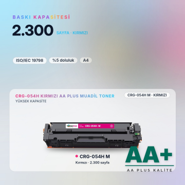 Canon CRG-054H Kırmızı Muadil Toner AA Plus / LBP621Cw / LBP623Cdw / MF641Cw / MF643Cdw / MF645Cx