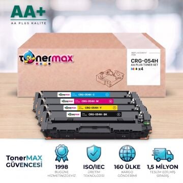 Canon CRG-054H CMYK Muadil Toner Seti AA Plus / LBP621Cw / LBP623Cdw / MF641Cw / MF643Cdw / MF645Cx