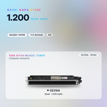 HP 126A / CE310A Siyah Muadil Toner / CP1025 / M175 M270 / M275