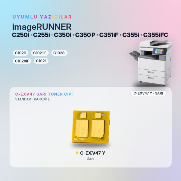 Canon C-EXV47 / iR-ADV C250 / C255 / C350 / C351 / C355 Sarı Çip