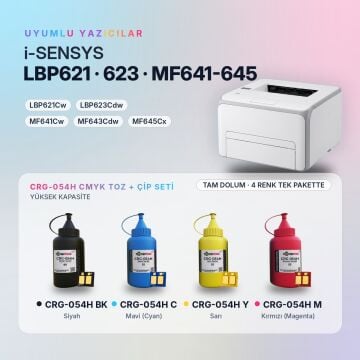 Canon CRG-054H Toner Tozu + Çip Takım / LBP621Cw / LBP623Cdw / MF641Cw / MF643Cdw / MF645Cx