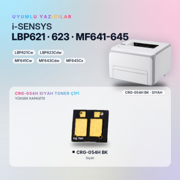 Canon CRG-054H / LBP621Cw / LBP623Cdw / MF641Cw / MF643Cdw / MF645Cx Siyah Çip