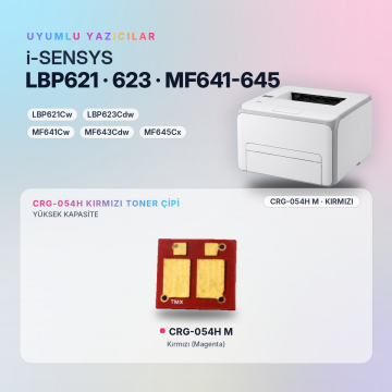 Canon CRG-054H / LBP621Cw / LBP623Cdw / MF641Cw / MF643Cdw / MF645Cx Kırmızı Çip