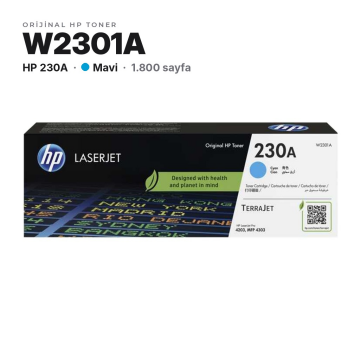 Hp 230A W2301A Orjinal Toner Mavi/ Hp Color LaserJet Pro 4203dn / 4203dw / 4303dw / 4303fdn / 4303fdw