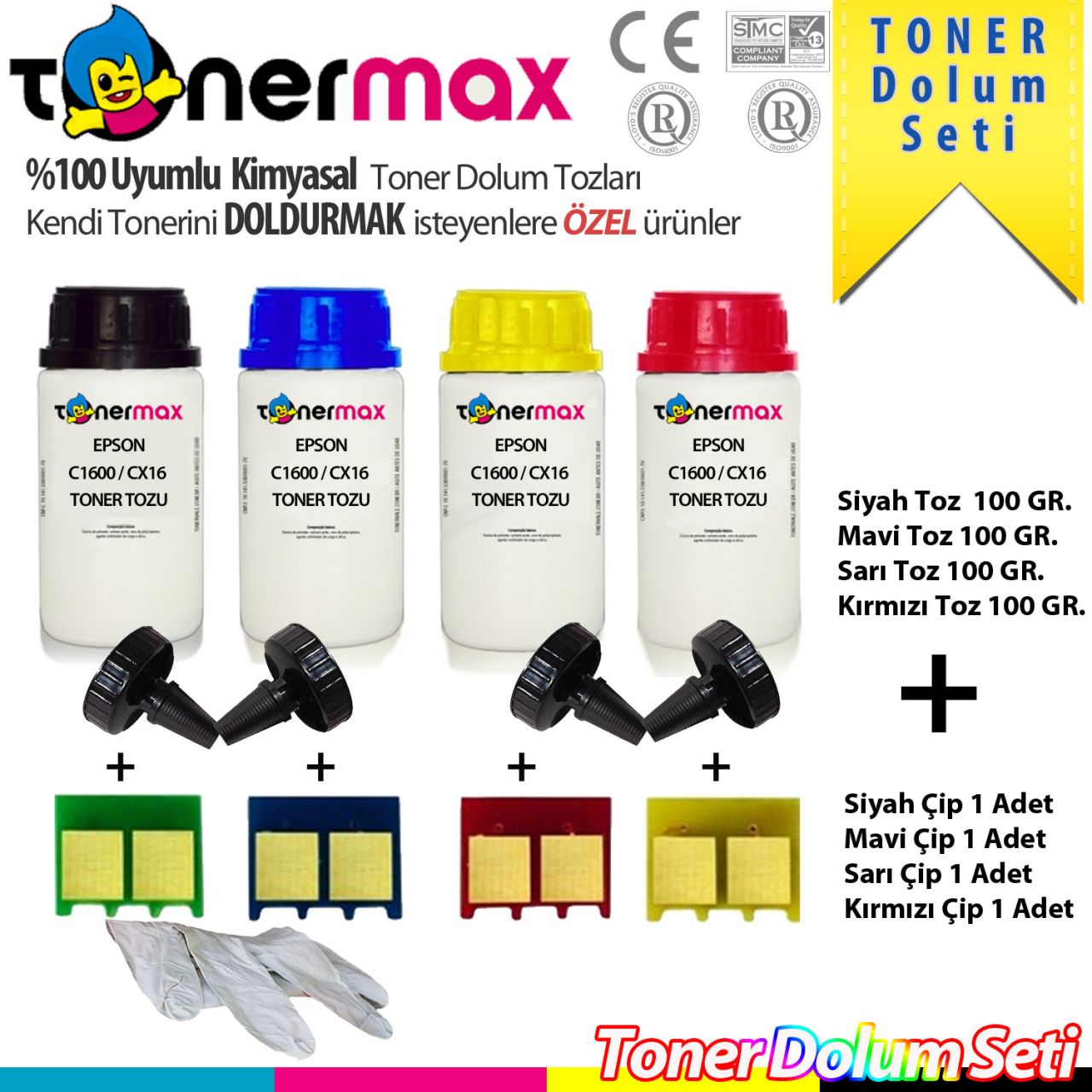 Epson CX16  / C1600 Toner Dolum Seti