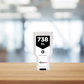 Hp 738 XL (498Q0A) 300 ml Siyah Muadil Kartuş / DesignJet T850 / T950