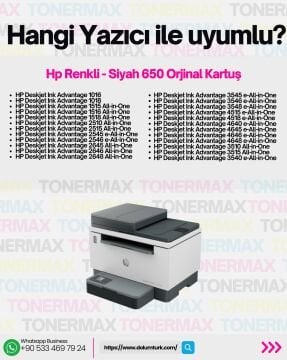 HP 650 CZ101A / CZ102A Set Orjinal Kartuş Avantaj Paket