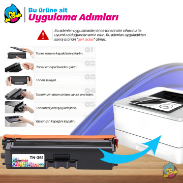 Brother TN-361 Muadil Toner Siyah/DCP-L8400 / DCP-8450 / HL-L8250 / HL-L8350 MFC-L8650 / MFC-L8850