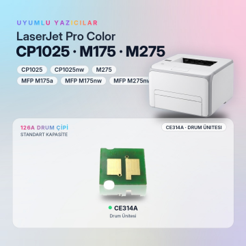 HP 126A / CP1025 / M175 M270 / M275 / CE314A Drum Çipi