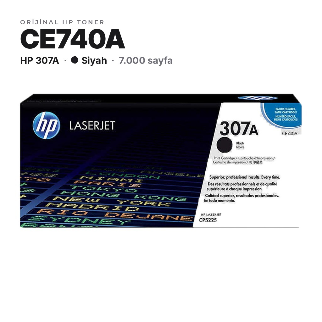 HP 307A CE740A Siyah orijinal toner